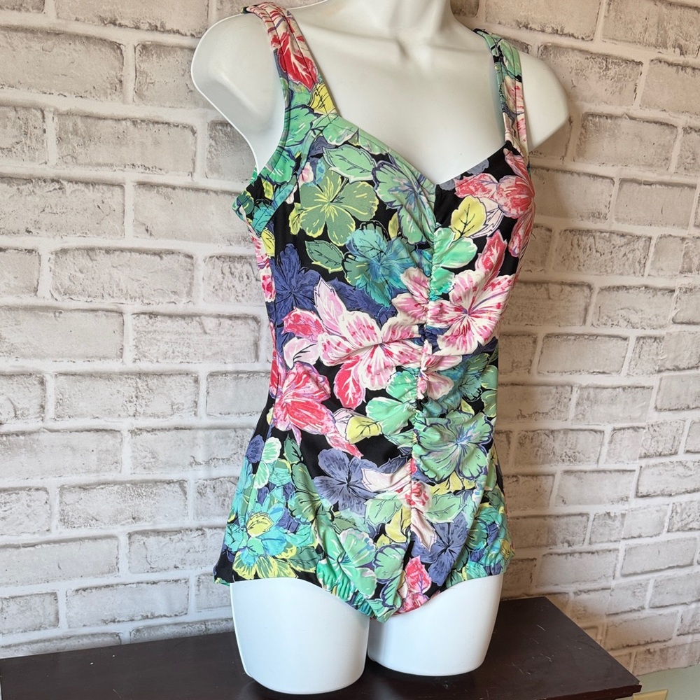 Maxine of Hollywood Floral One-Piece modest Swimsuit